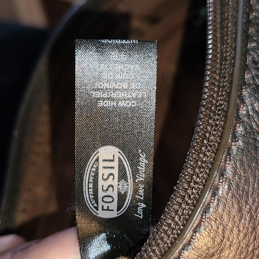 Fossil metallic cowhide leather crossbody bag - Picture 5 of 8